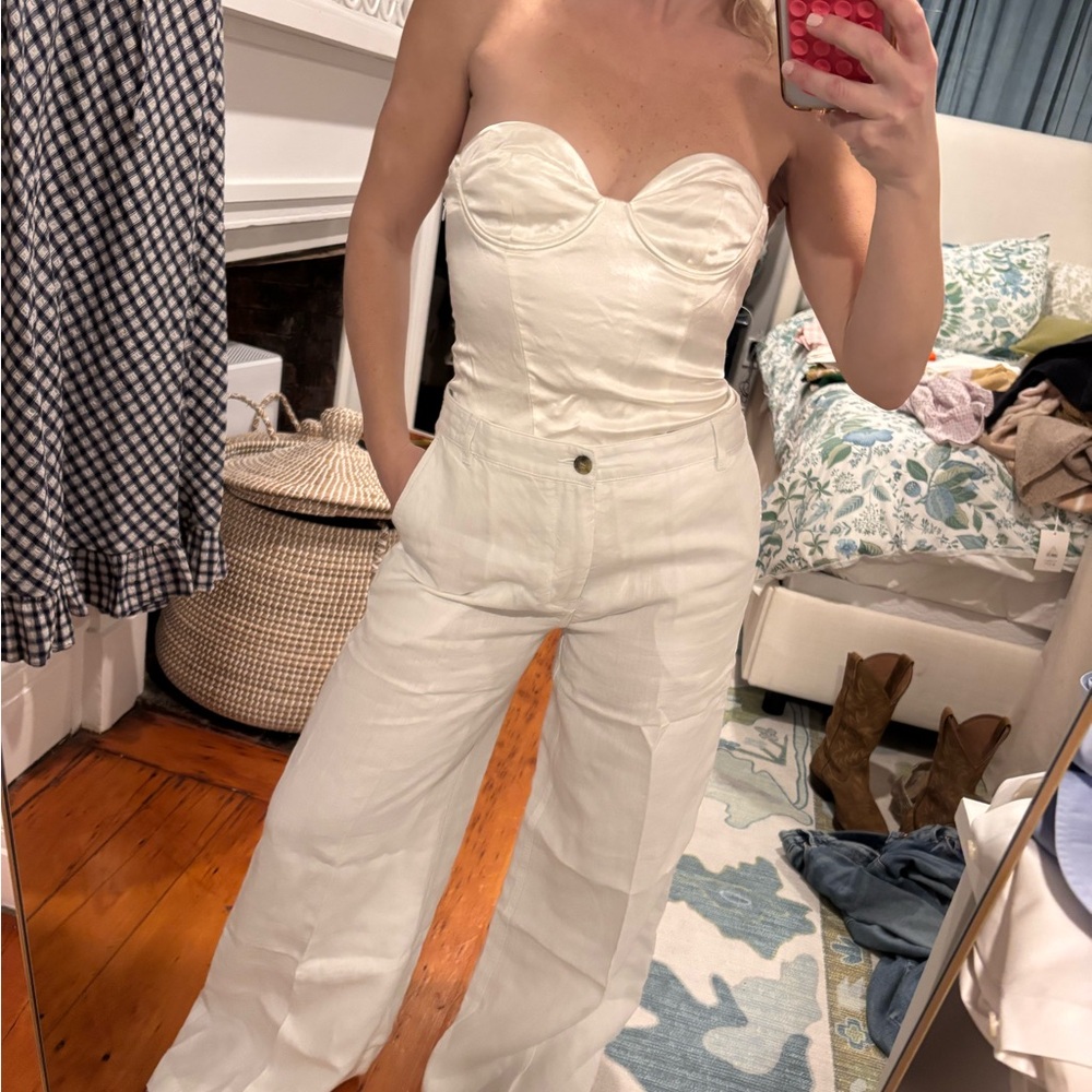 Zara Off-White Strapless Corset - Picture 2 of 7